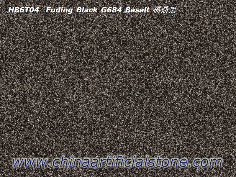 Zwarte porseleinen bestratingstegels G684 Black Basalt Look
