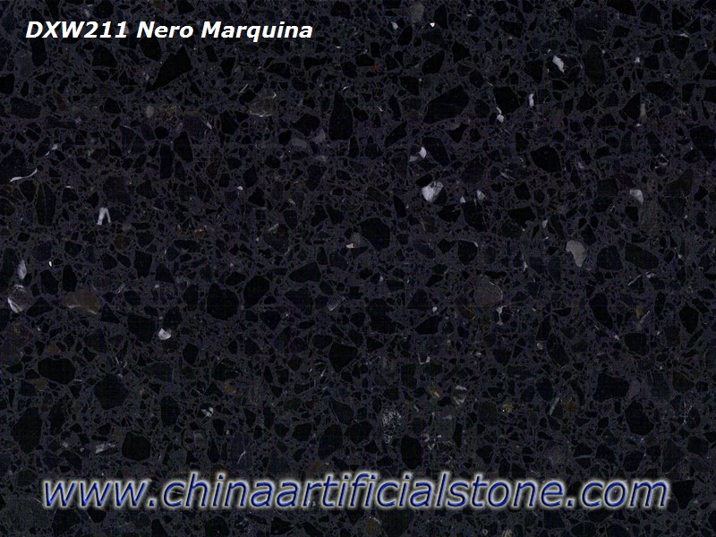 Nero Marquina zwarte terrazzo tegels en platen DXW211
