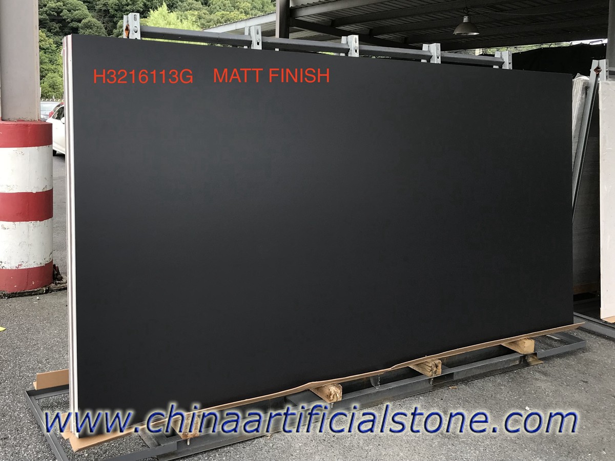 Puur zwarte gesinterde stenen porseleinen platen 3200x1600mm mat
