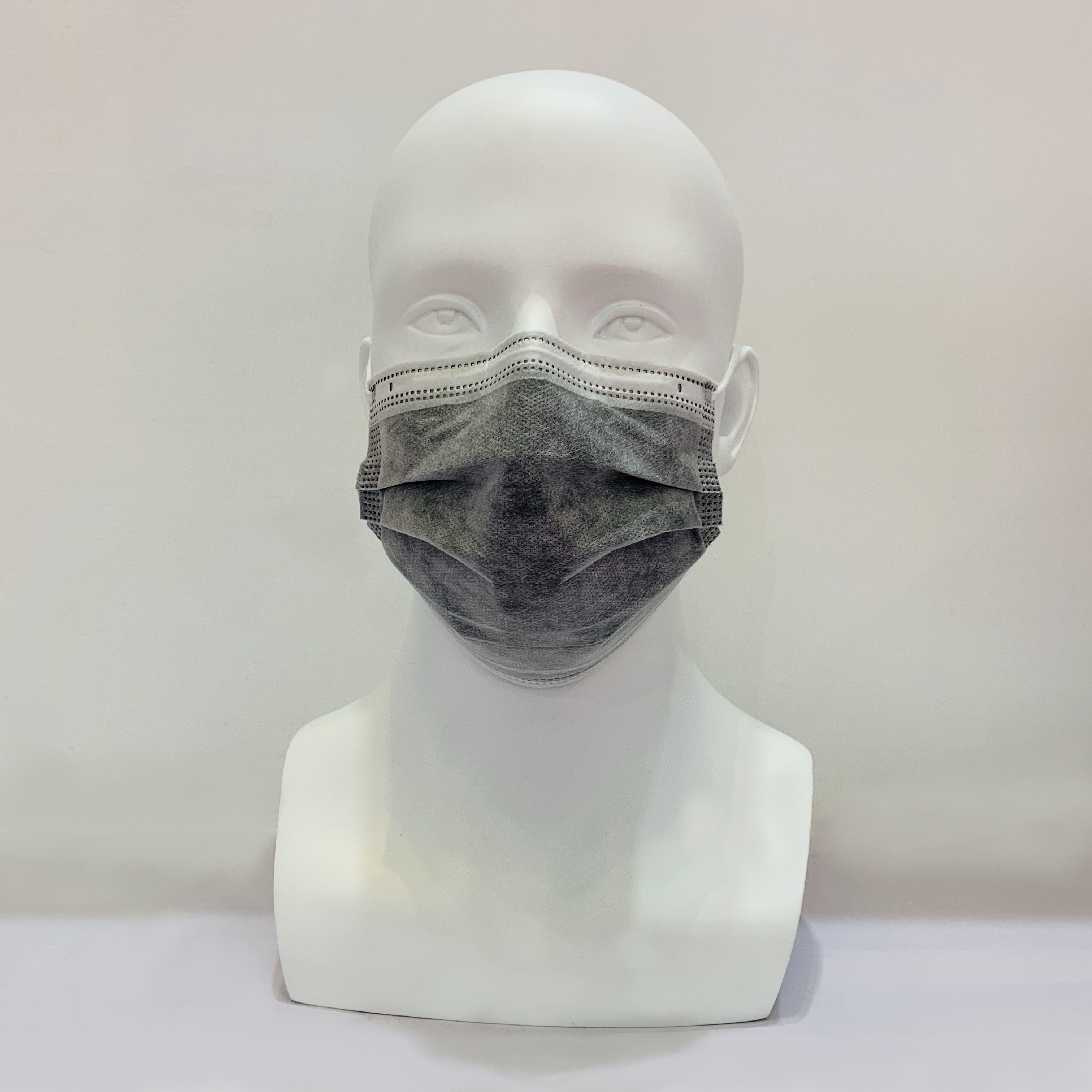Grijze kleur wegwerp PM 2,5 anti-stof actieve koolstoffilter gezichtsmasker
