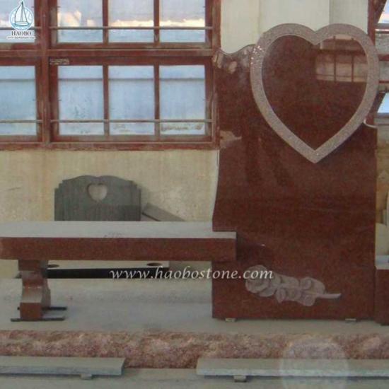 Europees design rood granieten hart gesneden monument bank
