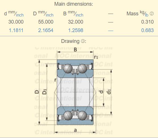 DAC3055W Lagerafmeting: