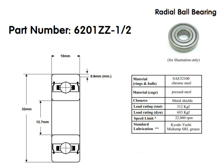 6201-ZZ-1/2 LAGERS