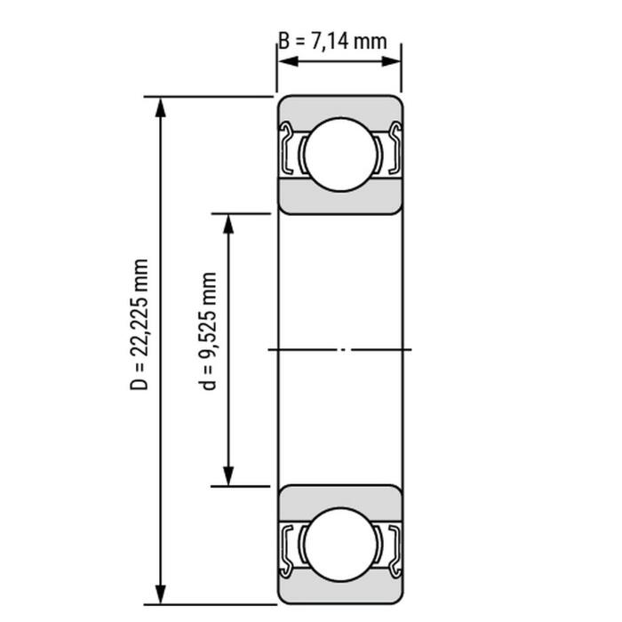 R6-2RS dragende afmeting: